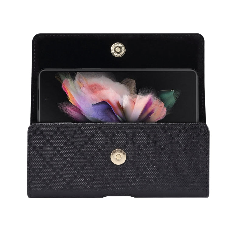 For Samsung Galaxy Z Fold3 5G Checkered Texture Waist Hanging Phone Case(Black) - free shipping - PMC TechLife - Order now!