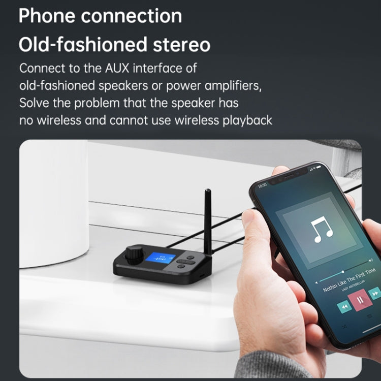 C41 3 in 1 Optical Fiber Bluetooth 5.0 Audio Adapter Receiver Transmitter with LCD Screen - Audio Receiver Transmitter by PMC TechLife | Online Shopping South Africa | PMC TechLife