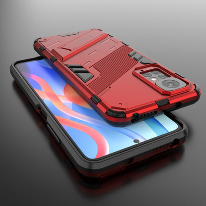 For Xiaomi Redmi Note 11 / Note 11S Global Punk Armor 2 in 1 PC + TPU Shockproof Phone Case with Invisible Holder(Red) - Xiaomi Cases by PMC Jewellery | Online Shopping South Africa | PMC Jewellery