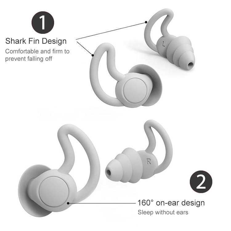 iMeBoBo A1 Shark Fin Version Nano Silicone Sleeping Noise Reduction Earplugs, Style:Two Layer(Black) - Anti-dust & Ear Caps by PMC TechLife | Online Shopping South Africa | PMC TechLife