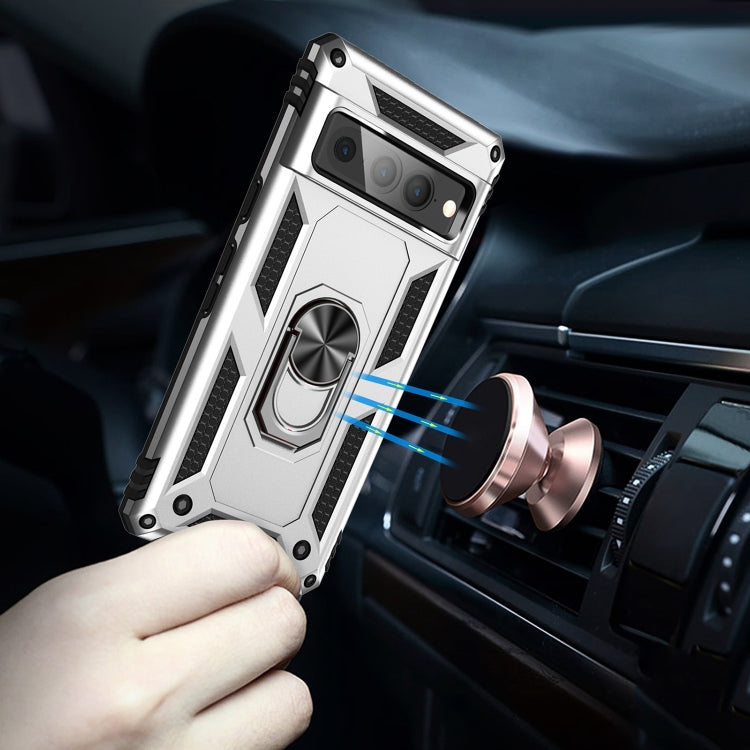 For Google Pixel 7 Pro Shockproof TPU + PC Protective Case with 360 Degree Rotating Holder(Silver) - free shipping - PMC TechLife - Order now!