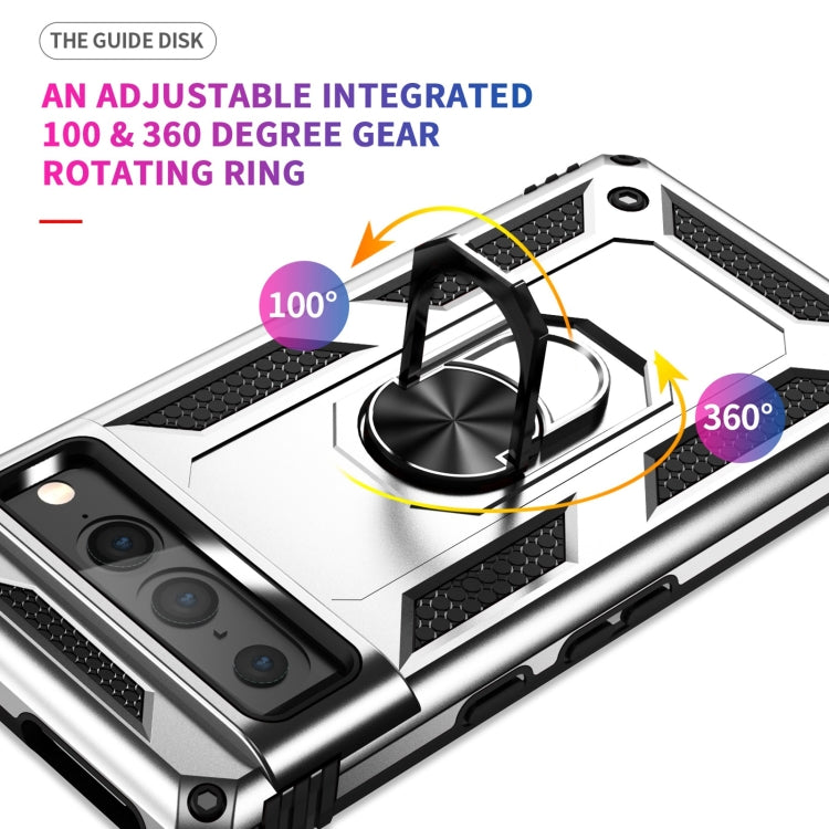 For Google Pixel 7 Pro Shockproof TPU + PC Protective Case with 360 Degree Rotating Holder(Silver) - free shipping - PMC TechLife - Order now!