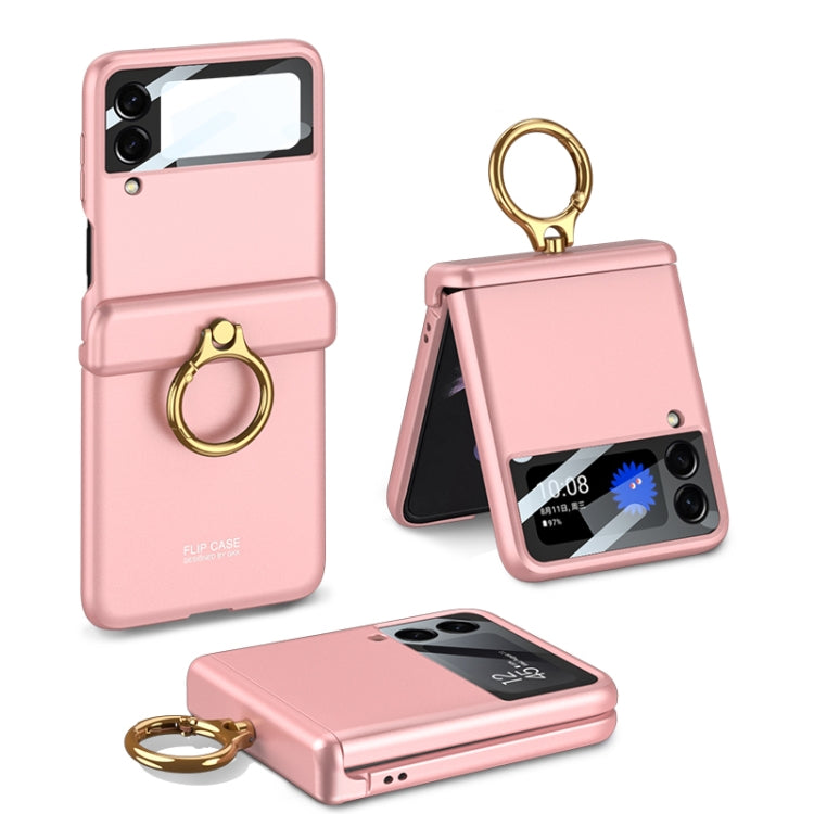 For Samsung Galaxy Z Flip3 5G GKK Magnetic Hinged Flip Case with Ring Holder(Pink) - Galaxy Phone Cases by GKK | Online Shopping South Africa | PMC Jewellery | Buy Now Pay Later Mobicred