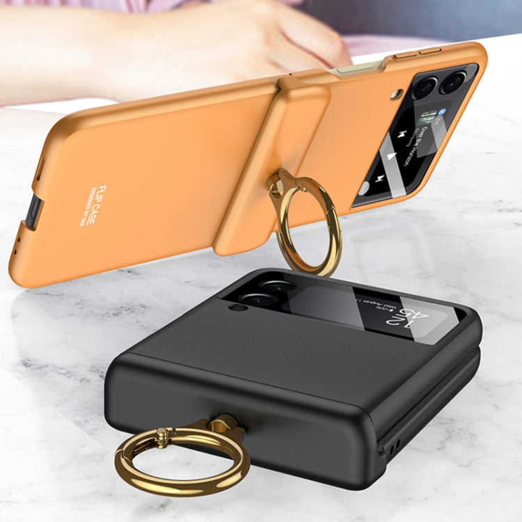 For Samsung Galaxy Z Flip3 5G GKK Magnetic Hinged Flip Case with Ring Holder(Orange) - Galaxy Phone Cases by GKK | Online Shopping South Africa | PMC Jewellery