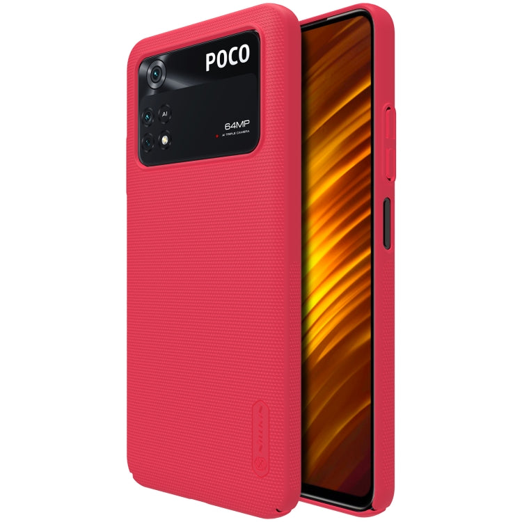 For Xiaomi Poco M4 Pro NILLKIN Frosted PC Phone Case(Red) - Xiaomi Cases by NILLKIN | Online Shopping South Africa | PMC Jewellery