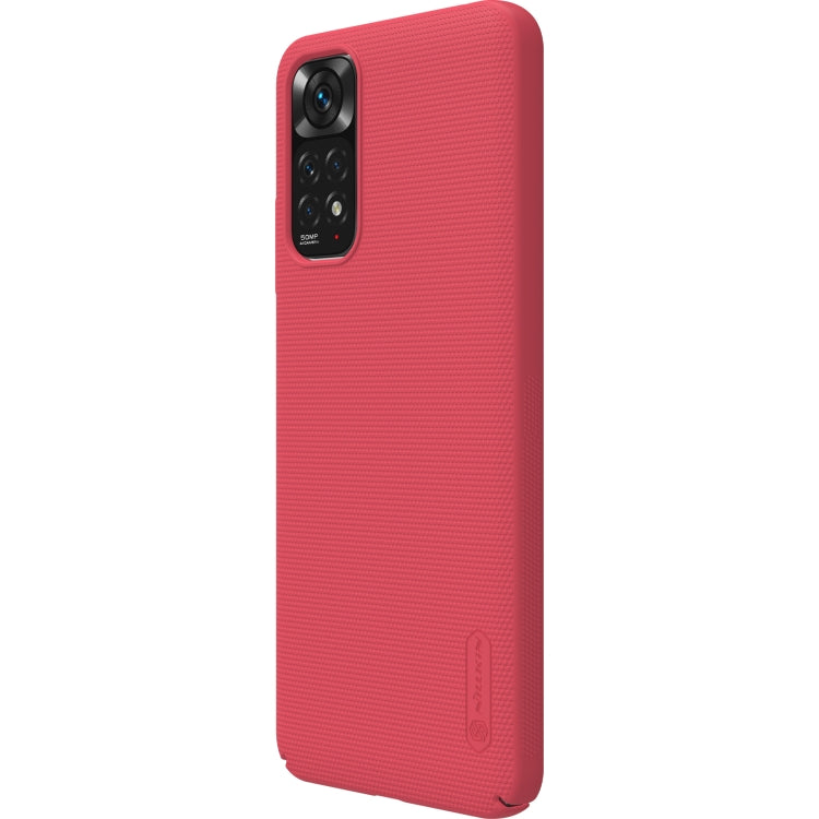 For Xiaomi Redmi Note 11 4G Global NILLKIN Frosted PC Phone Case(Red) - Xiaomi Cases by NILLKIN | Online Shopping South Africa | PMC Jewellery