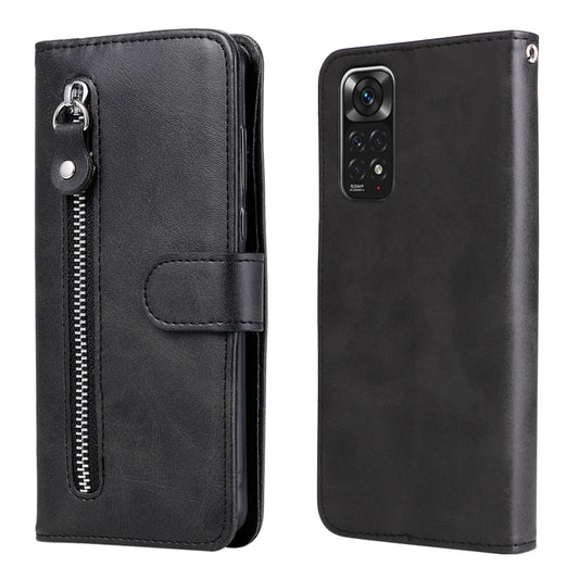 For Xiaomi Redmi Note 11 4G(Global)/Redmi Note 11s 4G(Global) Fashion Calf Texture Zipper Horizontal Flip Leather Case(Black) - Xiaomi Cases by PMC Jewellery | Online Shopping South Africa | PMC Jewellery