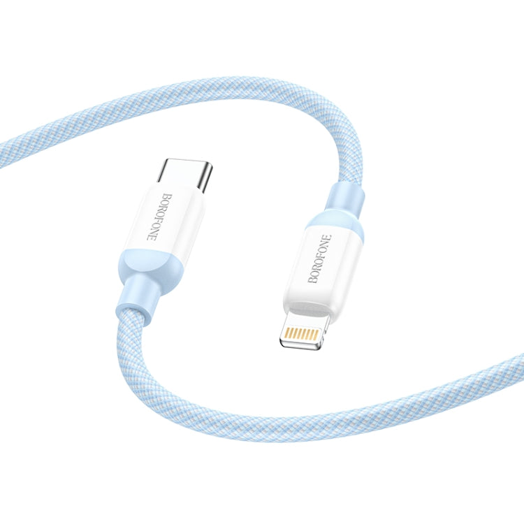 Borofone BX68 2.4A USB-C / Type-C to 8 Pin PD Charging Data Cable, Length:1m(Blue) - Normal Style Cable by Borofone | Online Shopping South Africa | PMC Jewellery