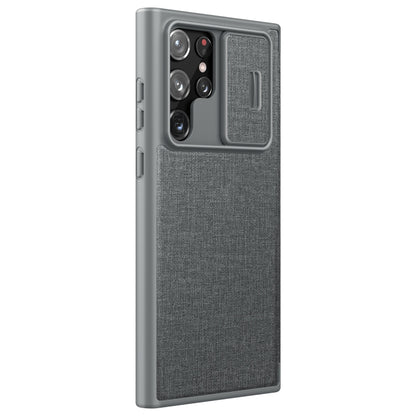 For Samsung Galaxy S22 Ultra 5G NILLKIN QIN Series Pro Sliding Camera Cover Design PC + TPU + PU Leather Phone Case(Cloth Texture Grey) - Galaxy S22 Ultra 5G Cases by NILLKIN | Online Shopping South Africa | PMC Jewellery