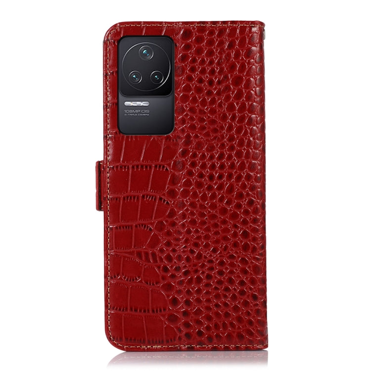 For Xiaomi Redmi K50 / K50 Pro Crocodile Top Layer Cowhide Leather Phone Case(Red) - Xiaomi Cases by PMC TechLife | Online Shopping South Africa | PMC TechLife