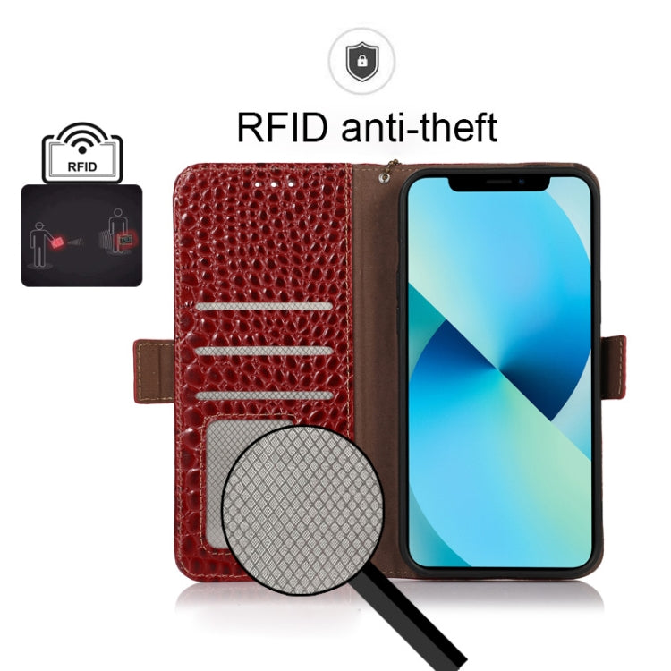 For Xiaomi Redmi Note 11 4G/11S 4G Global Crocodile Top Layer Cowhide Leather Phone Case(Red) - free shipping - PMC TechLife - Order now!