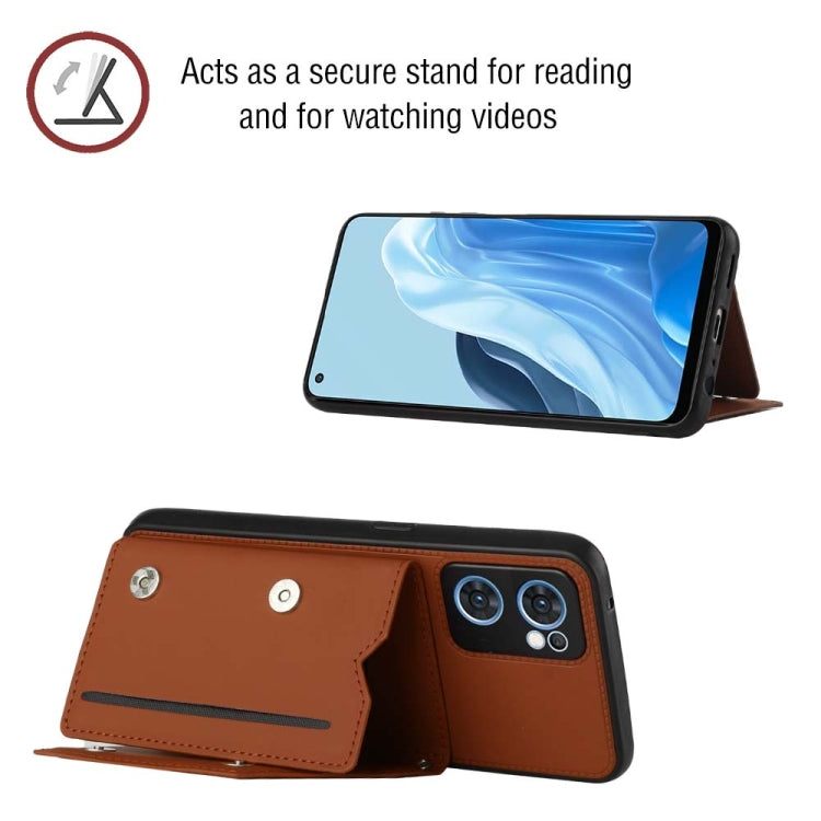For OPPO Reno7 5G Skin Feel PU + TPU + PC Phone Case(Brown) - OPPO Cases by PMC TechLife | Online Shopping South Africa | PMC TechLife | Buy Now Pay Later Mobicred