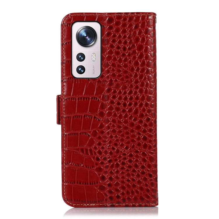 For Xiaomi 12 Pro Crocodile Top Layer Cowhide Leather Phone Case(Red) - 12 Pro Cases by PMC TechLife | Online Shopping South Africa | PMC TechLife