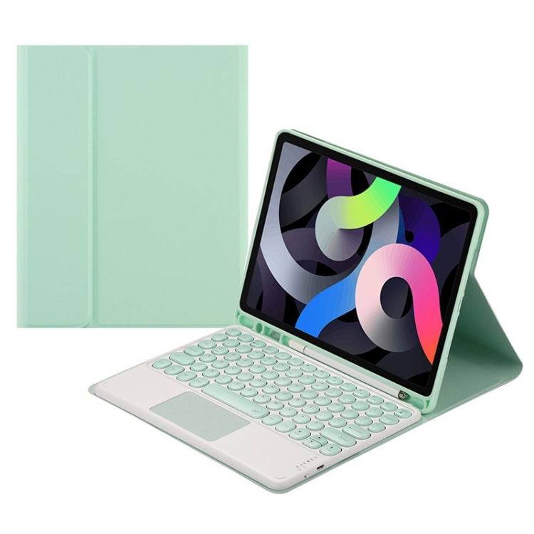 Round Cap Bluetooth Keyboard Leather Case with Pen Slot & Touchpad for Samsung Galaxy Tab S6 Lite(Green) - Samsung Keyboard by PMC TechLife | Online Shopping South Africa | PMC TechLife