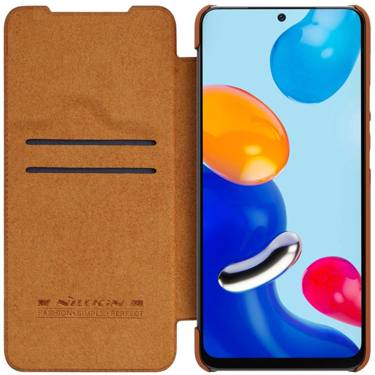 For Xiaomi Redmi Note 11 Global NILLKIN QIN Series Crazy Horse Texture Leather Case(Brown) - Xiaomi Cases by NILLKIN | Online Shopping South Africa | PMC Jewellery