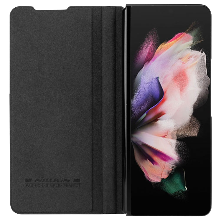 For Samsung Galaxy Z Fold3 / W22 5G NILLKIN QIN Series Crazy Horse Texture Leather Case(Black) - Galaxy Phone Cases by NILLKIN | Online Shopping South Africa | PMC Jewellery