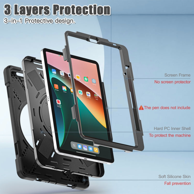 For Xiaomi Pad 5 / Pad 5 Pro Silicone + PC Tablet Protective Case(Black) -  by PMC TechLife | Online Shopping South Africa | PMC TechLife
