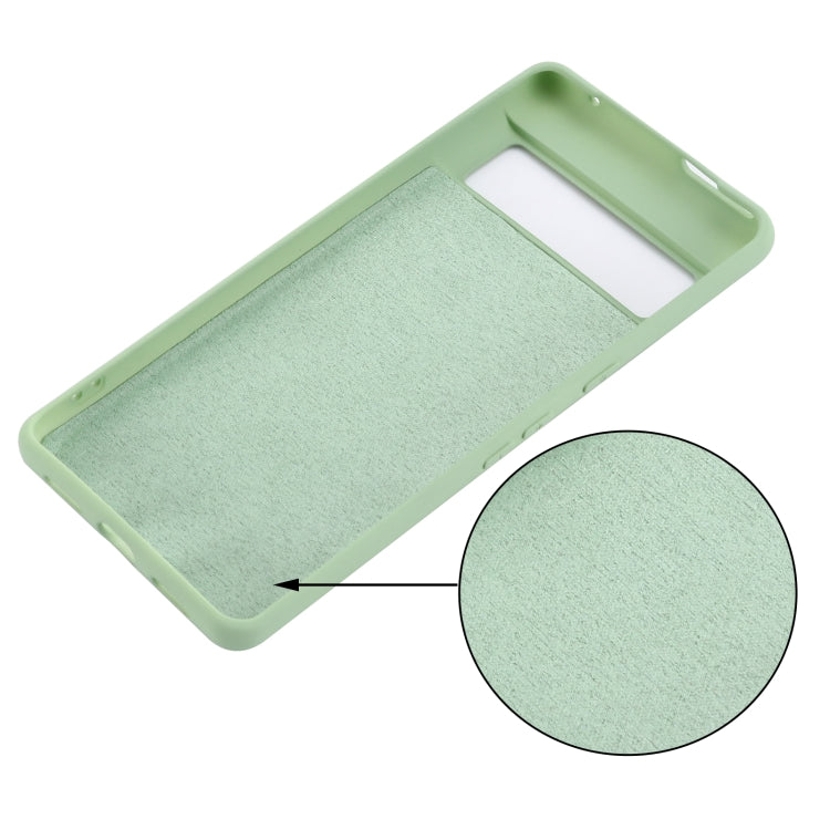 For Google Pixel 7 Pure Color Liquid Silicone Shockproof Phone Case(Green) - Google Cases by PMC TechLife | Online Shopping South Africa | PMC TechLife | Buy Now Pay Later Mobicred