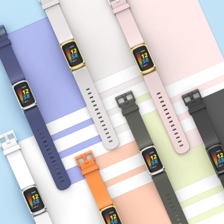 For Fitbit Charge 5 Mijobs Soft Silicone  Watch Band(Pink+Gold) - Watch Bands by MIJOBS | Online Shopping South Africa | PMC TechLife | Buy Now Pay Later Mobicred