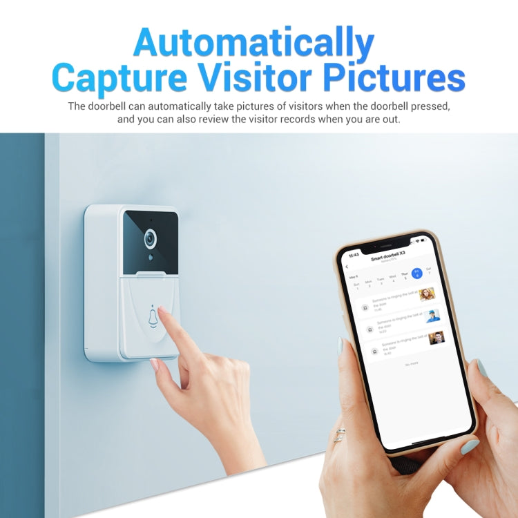 ESCAM X3 Smart Doorbell Camera Support Mobile APP & Two-way Voice & Cloud Storage - Video DoorBell by ESCAM | Online Shopping South Africa | PMC Jewellery | Buy Now Pay Later Mobicred