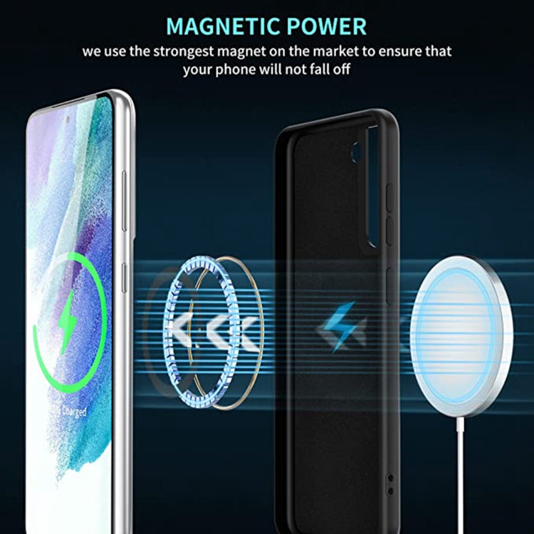 For Samsung Galaxy S21+ 5G MagSafe Magnetic Liquid Silicone Phone Case(Black) - Galaxy S22+ 5G Cases by PMC TechLife | Online Shopping South Africa | PMC TechLife | Buy Now Pay Later Mobicred