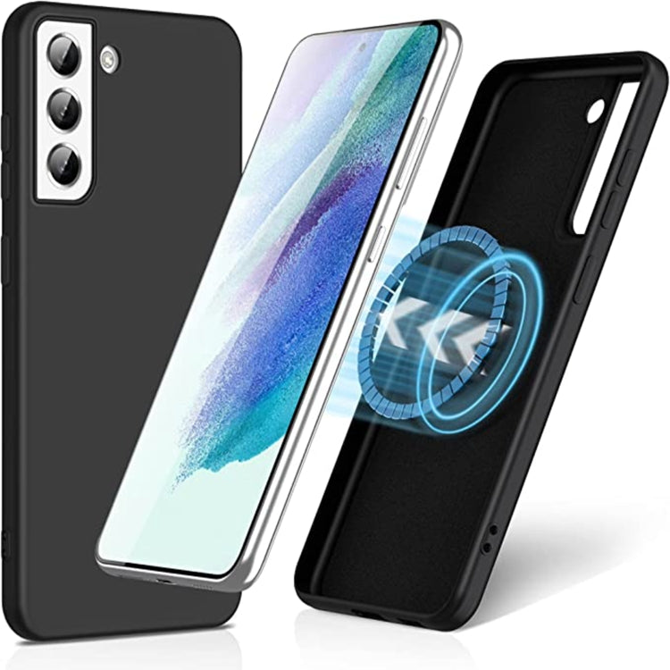 For Samsung Galaxy S22 5G MagSafe Magnetic Liquid Silicone Phone Case(Black) - Galaxy S22 5G Cases by PMC TechLife | Online Shopping South Africa | PMC TechLife