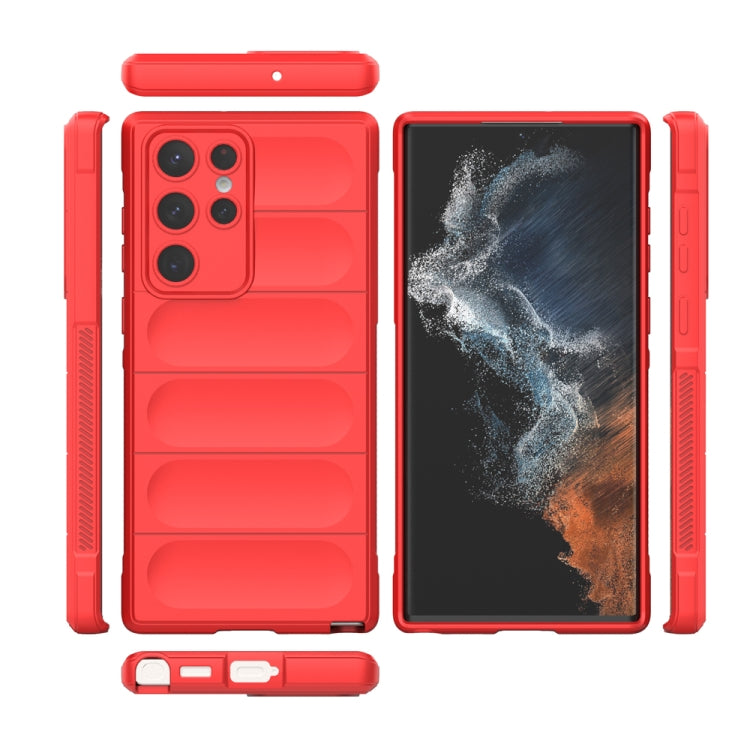 For Samsung Galaxy S22 Ultra 5G Magic Shield TPU + Flannel Phone Case(Black) - Galaxy S22 Ultra 5G Cases by PMC TechLife | Online Shopping South Africa | PMC TechLife | Buy Now Pay Later Mobicred