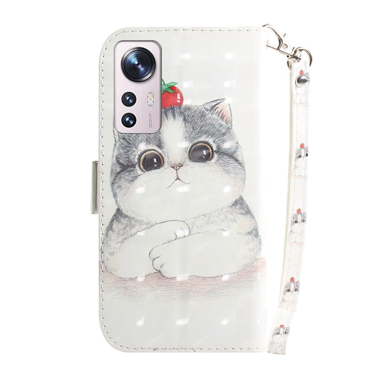 For Xiaomi 12 / 12X 3D Colored Horizontal Flip Leather Phone Case(Cute Cat) - 12 Cases by PMC Jewellery | Online Shopping South Africa | PMC Jewellery