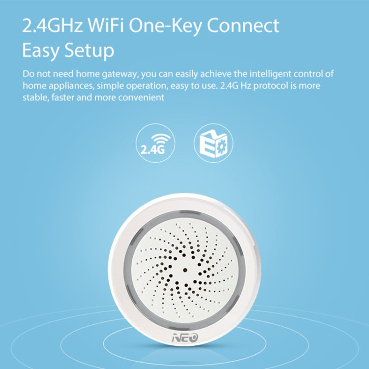 NEO NAS-AB02WT WiFi USB Siren Alarm with Temperature & Humidity Sensor - free shipping - PMC TechLife - Order now!