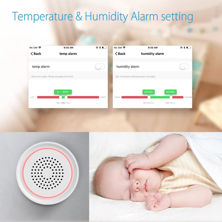 NEO NAS-AB03WT WiFi USB Siren Alarm with Temperature & Humidity Sensor - free shipping - PMC TechLife - Order now!