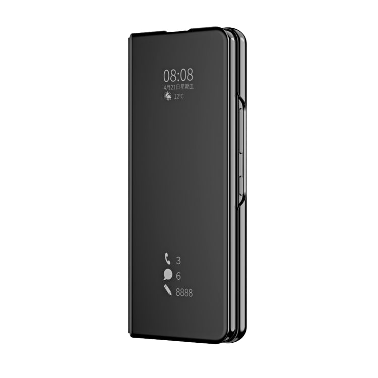 For Samsung Galaxy Z Fold3 Accurate Hole Horizontal Flip Mirror Shockproof Phone Case(Black) - Galaxy Phone Cases by PMC TechLife | Online Shopping South Africa | PMC TechLife | Buy Now Pay Later Mobicred