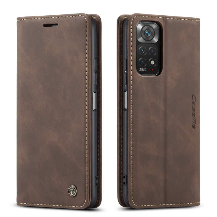 For Xiaomi Redmi Note 11 4G/Note 11S Global CaseMe 013 Multifunctional Horizontal Flip Leather Phone Case(Coffee) - Xiaomi Cases by CaseMe | Online Shopping South Africa | PMC Jewellery | Buy Now Pay Later Mobicred