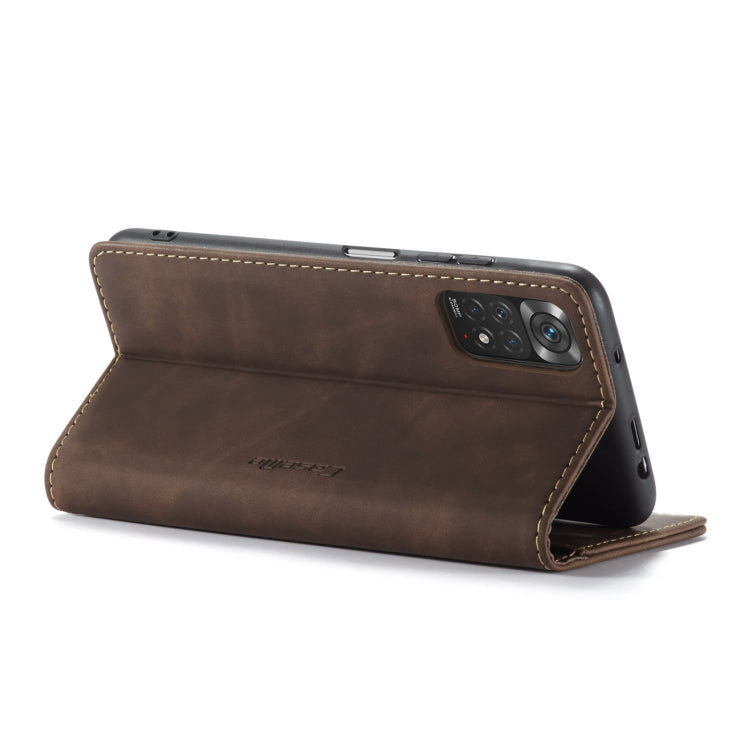 For Xiaomi Redmi Note 11 4G/Note 11S Global CaseMe 013 Multifunctional Horizontal Flip Leather Phone Case(Coffee) - Xiaomi Cases by CaseMe | Online Shopping South Africa | PMC Jewellery | Buy Now Pay Later Mobicred