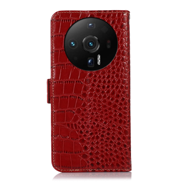 For Xiaomi 12S Ultra Crocodile Top Layer Cowhide Leather Phone Case(Red) - Xiaomi Cases by PMC TechLife | Online Shopping South Africa | PMC TechLife