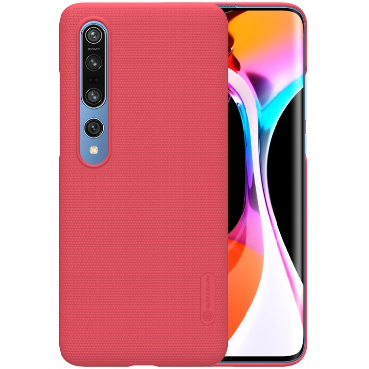 For Xiaomi Mi 10 5G / Mi 10 Pro 5G NILLKIN Frosted Concave-convex Texture PC Case(Red) - Xiaomi Cases by NILLKIN | Online Shopping South Africa | PMC Jewellery