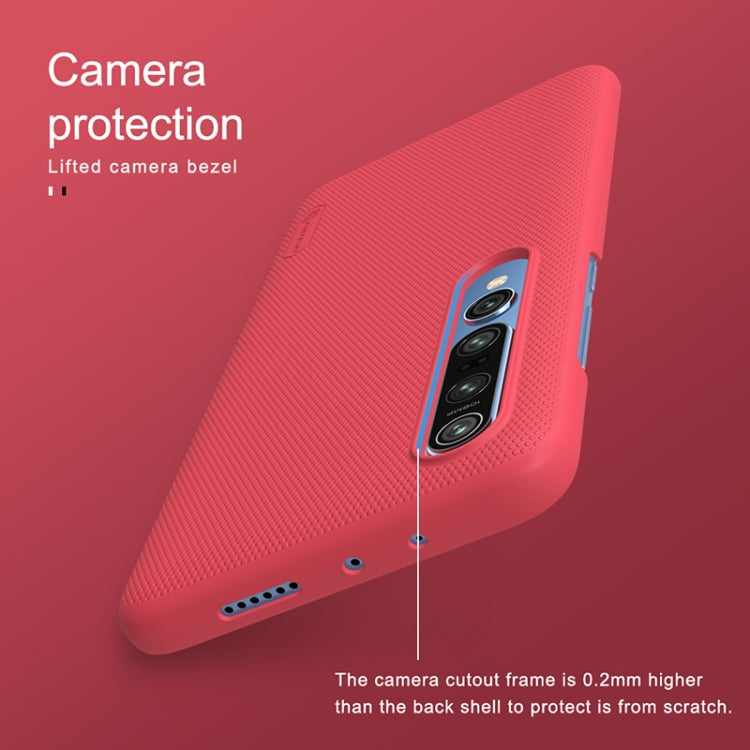 For Xiaomi Mi 10 5G / Mi 10 Pro 5G NILLKIN Frosted Concave-convex Texture PC Case(Red) - Xiaomi Cases by NILLKIN | Online Shopping South Africa | PMC Jewellery