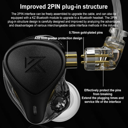 KZ-ZEX PRO 1.2m Electrostatic Coil Iron Hybrid In-Ear Headphones, Style:With Microphone(Pearl Chrome) - In Ear Wired Earphone by KZ | Online Shopping South Africa | PMC Jewellery