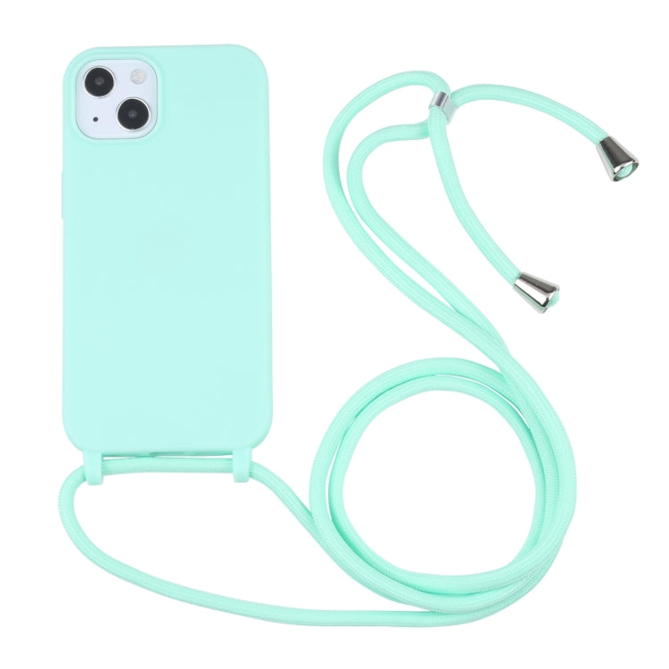 For iPhone 14 Candy Colors TPU Protective Phone Case with Lanyard (Mint Green) - free shipping - PMC TechLife - Order now!