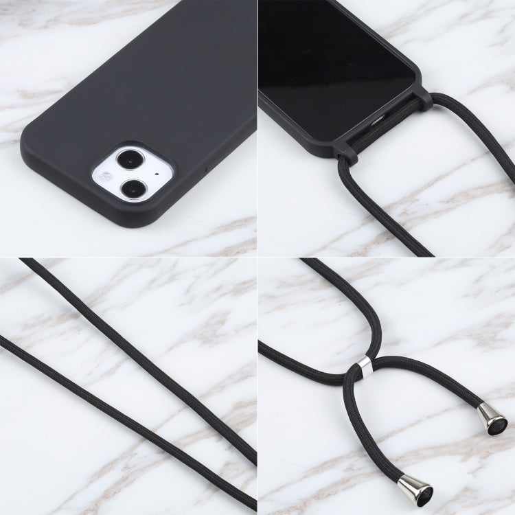 For iPhone 14 Plus Candy Colors TPU Protective Phone Case with Lanyard (Black) - free shipping - PMC TechLife - Order now!