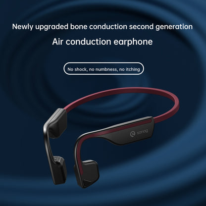 Sanag A11S Bone Conduction Second-generation Air Conduction Headphones(Black Red) - Sport Earphone by Sanag | Online Shopping South Africa | PMC Jewellery