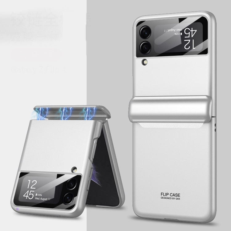 For Samsung Galaxy Z Flip4 GKK Magnetic Fold All-inclusive Protective Phone Case(Silver) - Galaxy Z Flip4 5G Cases by GKK | Online Shopping South Africa | PMC Jewellery