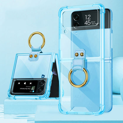 For Samsung Galaxy Z Flip4 GKK Airbag Protective Phone Case with Ring(Blue) - Galaxy Z Flip4 5G Cases by GKK | Online Shopping South Africa | PMC Jewellery