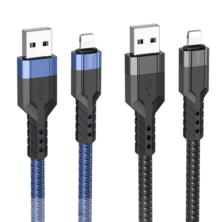 hoco U110 2.4A USB to 8 Pin Charging Data Cable，Length：1.2m(Black) - Normal Style Cable by hoco | Online Shopping South Africa | PMC Jewellery