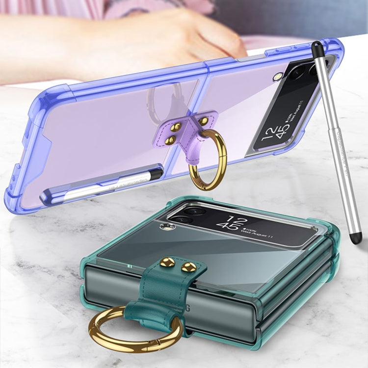 For Samsung Galaxy Z Flip4 GKK Airbag Protective Phone Case with Ring & Pen(Purple) - Galaxy Z Flip4 5G Cases by GKK | Online Shopping South Africa | PMC Jewellery