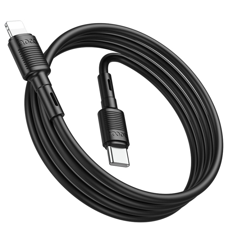 hoco X83 20W USB-C / Type-C to 8 Pin Victory PD Charging Data Cable，Length：1m(Black) - 2 in 1 Cable by hoco | Online Shopping South Africa | PMC Jewellery