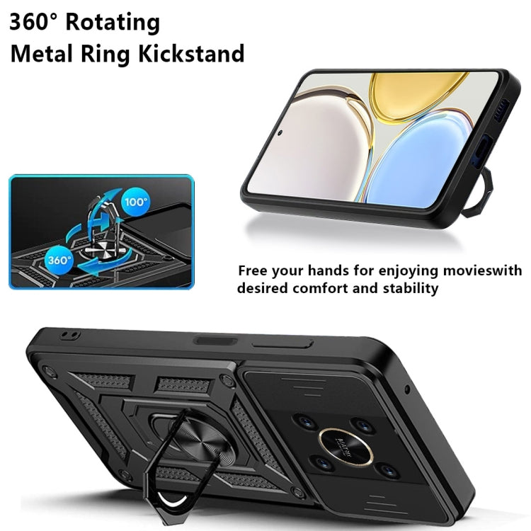 For Honor X9 5G/X9 4G Sliding Camera Design TPU + PC Phone Case(Black) - free shipping - PMC TechLife - Order now!