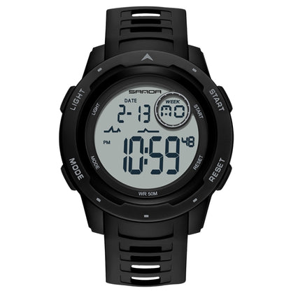 SANDA 2125 Luminous Waterproof Dual Display Electronic Watch(Black White) - Silicone Strap Watches by SANDA | Online Shopping South Africa | PMC Jewellery | Buy Now Pay Later Mobicred