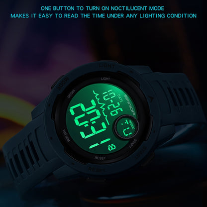 SANDA 2125 Luminous Waterproof Dual Display Electronic Watch(Black White) - Silicone Strap Watches by SANDA | Online Shopping South Africa | PMC Jewellery | Buy Now Pay Later Mobicred