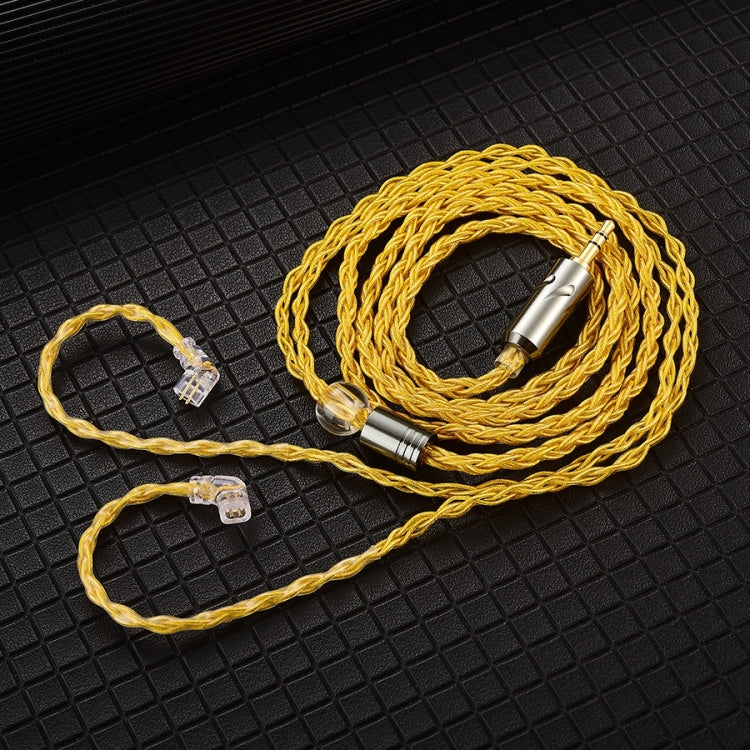 QKZ T1 8 Core TC Silver Plated 3.5mm 0.75mm 2PIN HIFI Earphone Update Cable(Yellow) - Cable & Splitter by QKZ | Online Shopping South Africa | PMC Jewellery