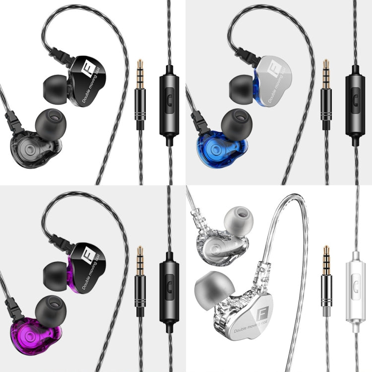 QKZ F910 In-Ear Subwoofer Dual Dynamic Earphone(Purple) - In Ear Wired Earphone by QKZ | Online Shopping South Africa | PMC Jewellery